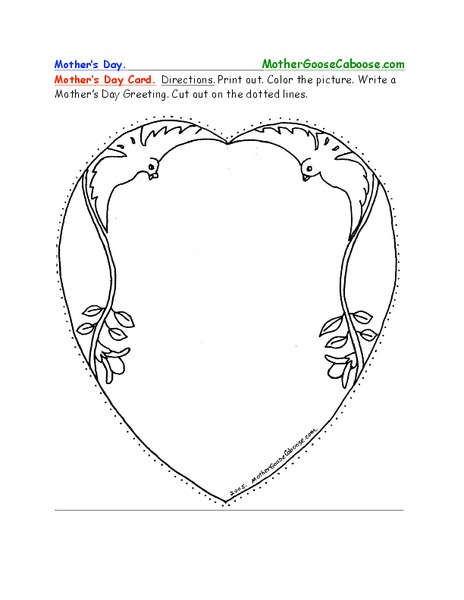 Mother's Day Card Worksheet
