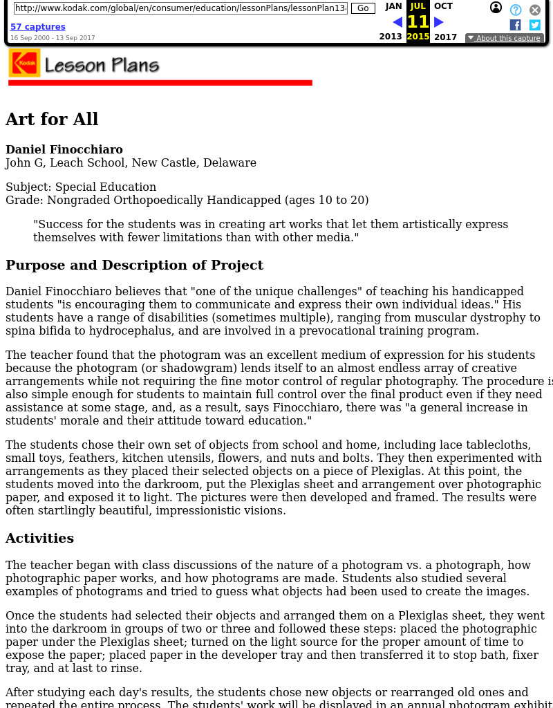 Art for All Lesson Plan