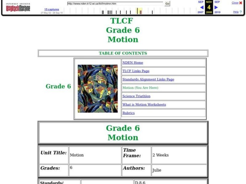 Motion Lesson Plan