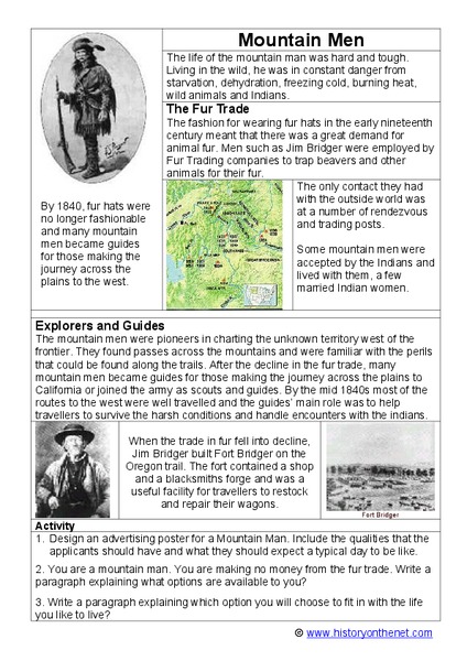 Mountain Men Worksheet