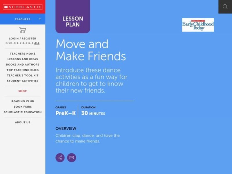 Move and Make Friends Lesson Plan