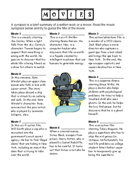 Movie titles Worksheet