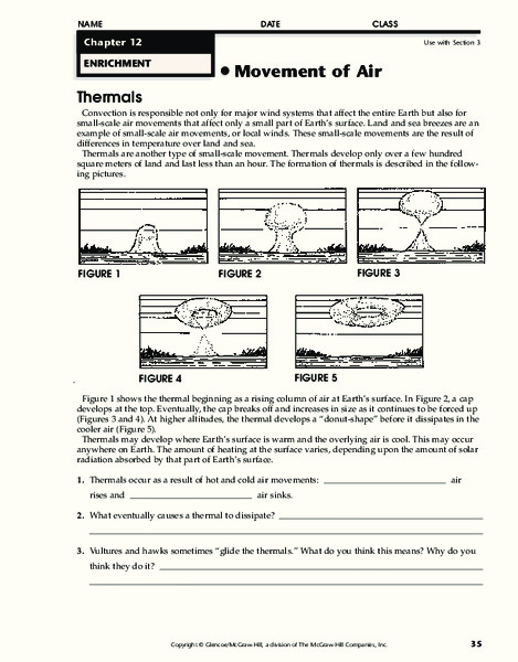 Movement of Air Worksheet