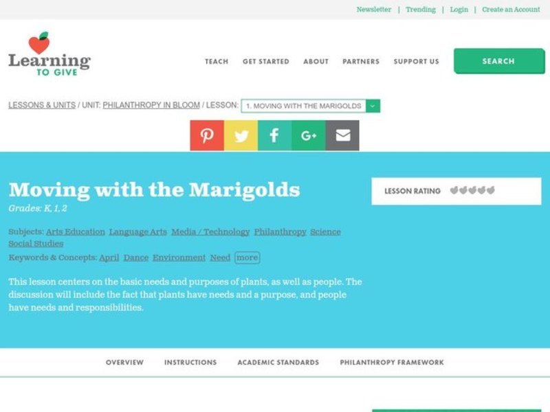 Moving with the Marigolds Lesson Plan