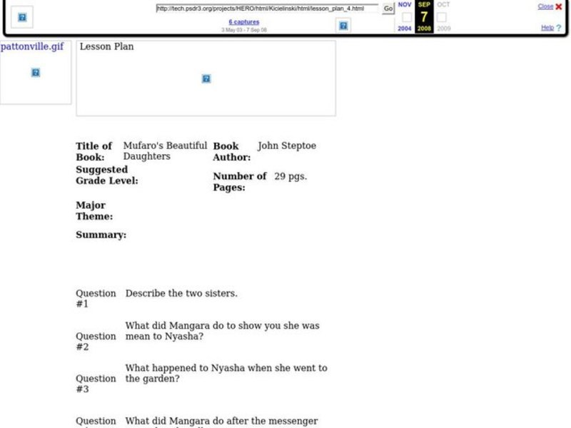 Mufaro's Beautiful Daughters Worksheet