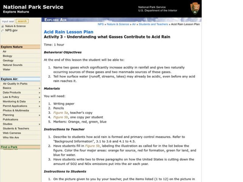 Acid Rain Lesson Plan