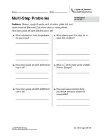 Multi-Step Problems Worksheet