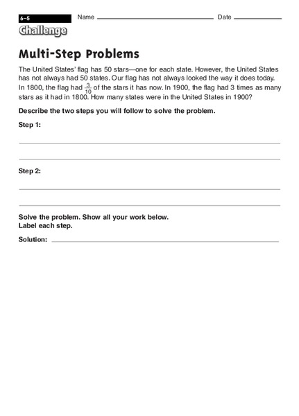 Multi-Step Problems Worksheet