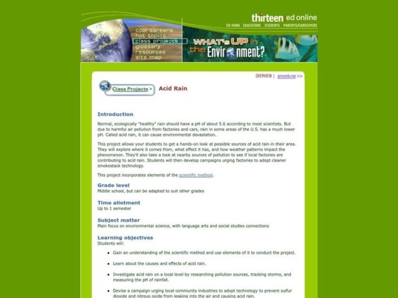 Acid Rain Lesson Plan