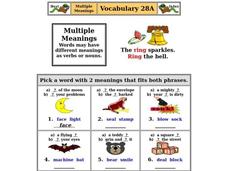 Multiple Meanings Worksheet