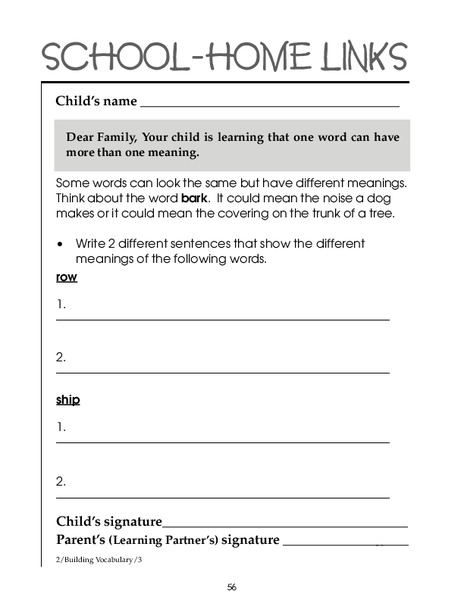 Multiple-Meaning Words Worksheet