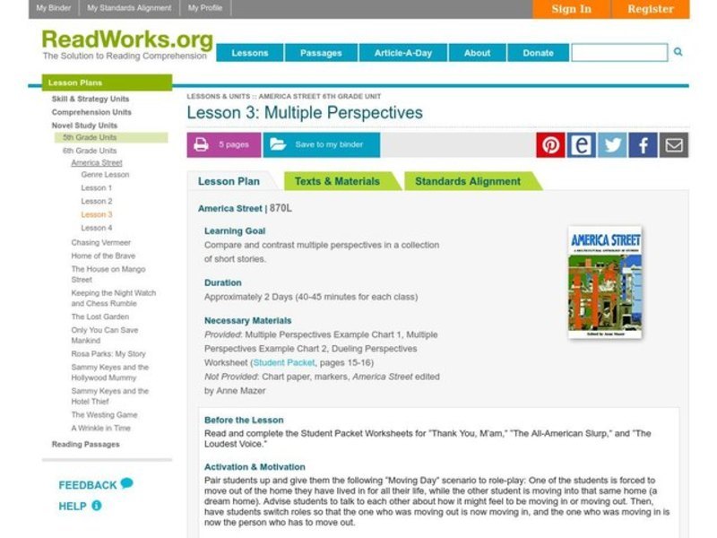 Multiple Perspectives Lesson Plan