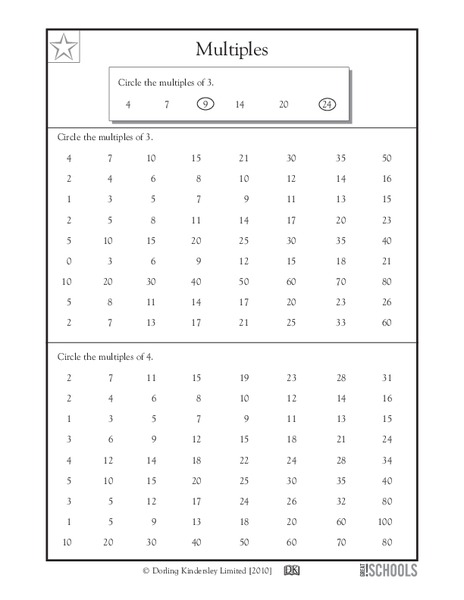 Multiples Worksheet
