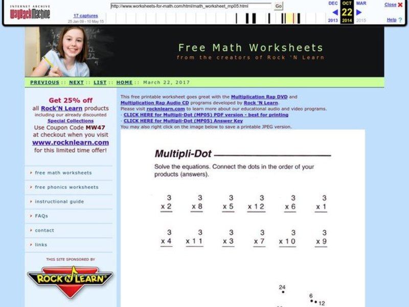 Multipli-Dot Worksheet