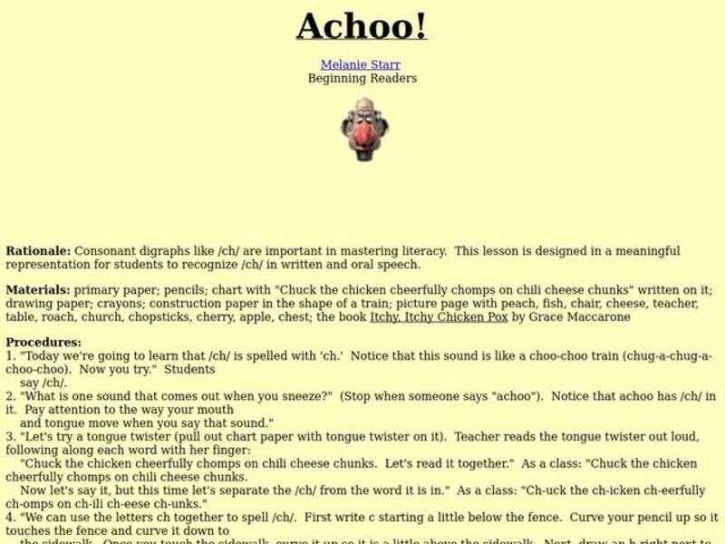 Achoo! Lesson Plan