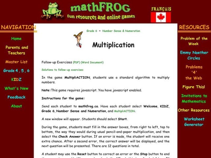 Multiplication Lesson Plan