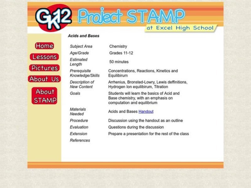 Acids and Bases Lesson Plan