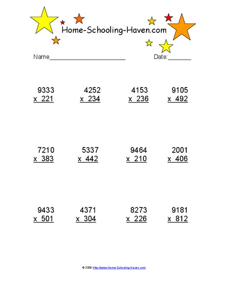 Multiplication Worksheet