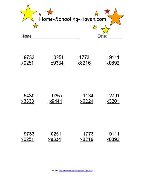 Multiplication 2 Worksheet