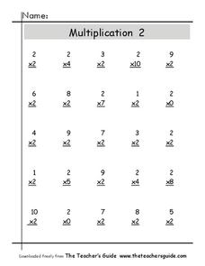 Multiplication 2 Worksheet