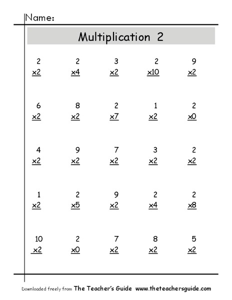 Multiplication 2 Worksheet
