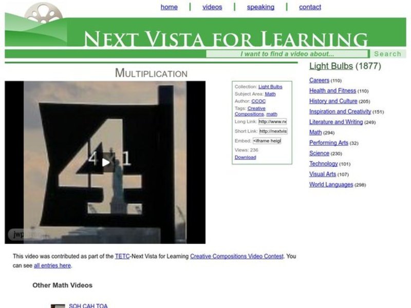 Multiplication Instructional Video