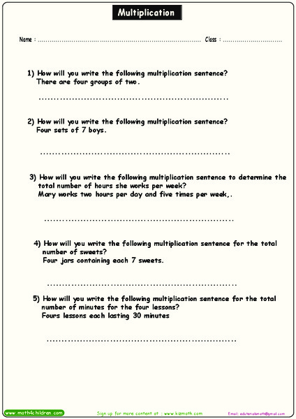 Multiplication  Worksheet