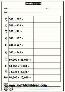 Multiplication Worksheet
