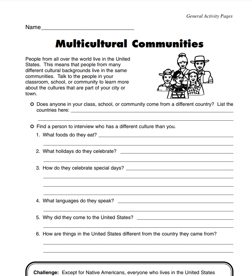 Multicultural Communities Lesson Plan