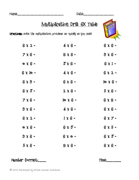 Multiplication Drill Lesson Plan