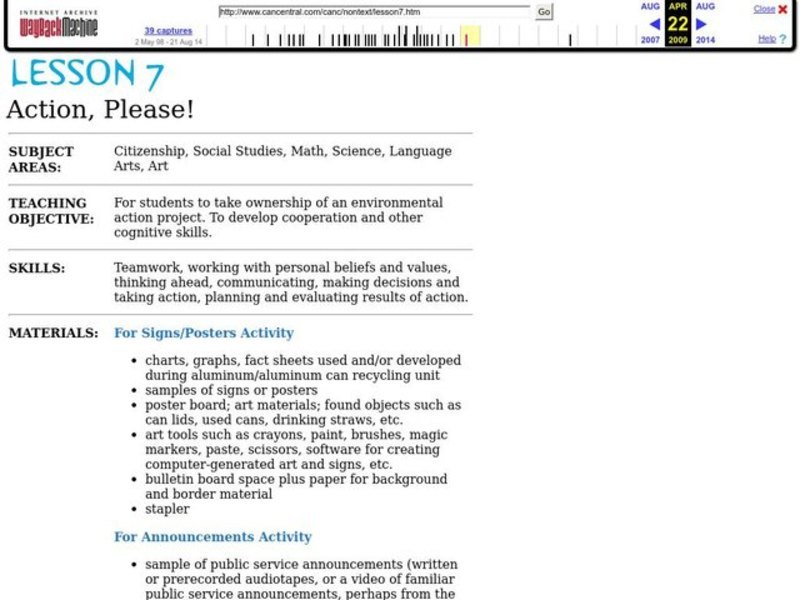 Action, Please! Lesson Plan