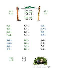 Multiplication Practice 2 Lesson Plan
