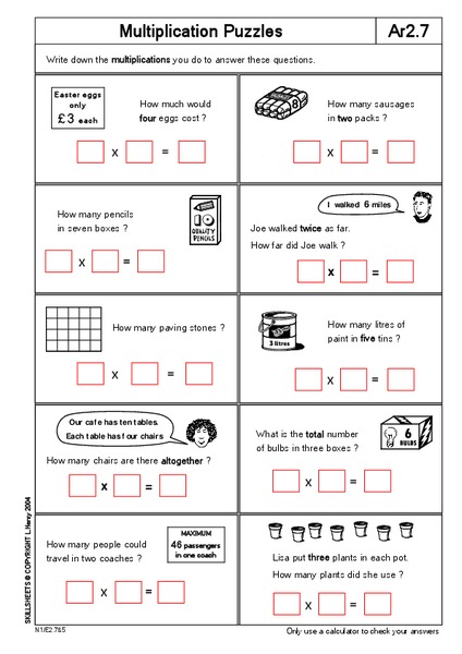 Multiplication Puzzles Lesson Plan