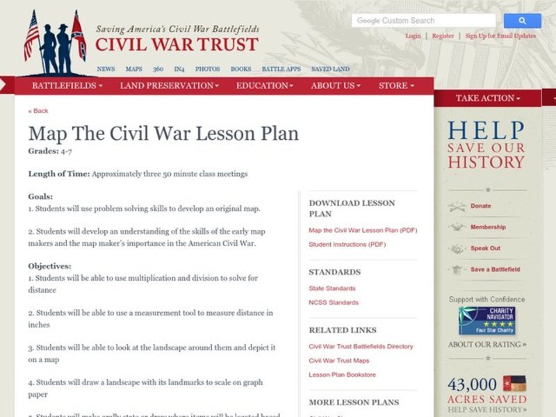 Map the Civil War Lesson Plan