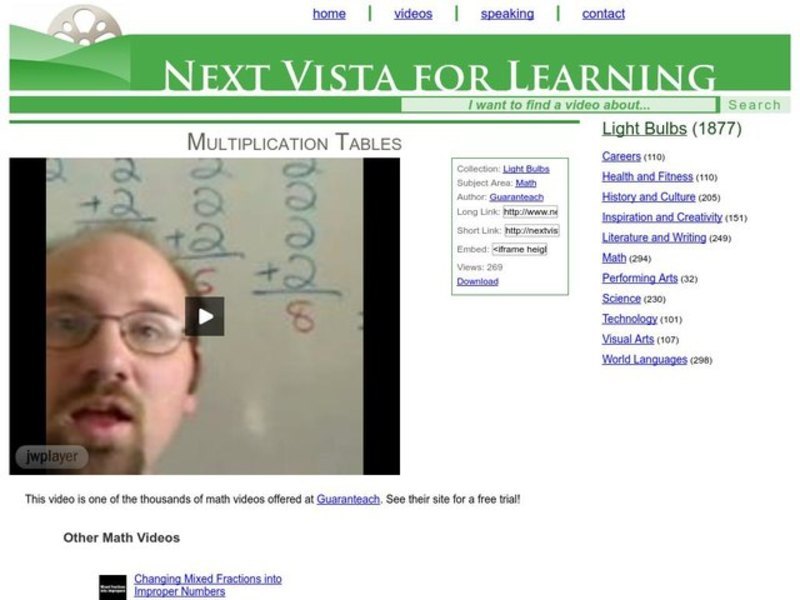 Multiplication Tables Instructional Video