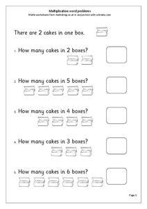 Multiplication Word Problems Worksheet