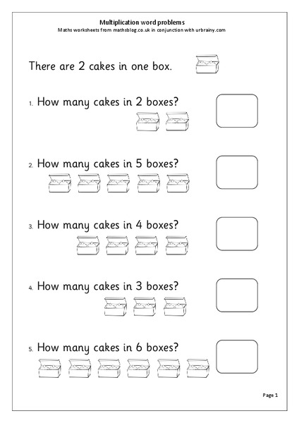 Multiplication Word Problems Worksheet
