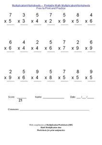 Multiplication Worksheets Worksheet