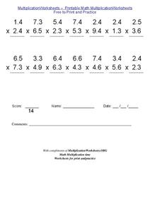 Multiplication Worksheets Worksheet