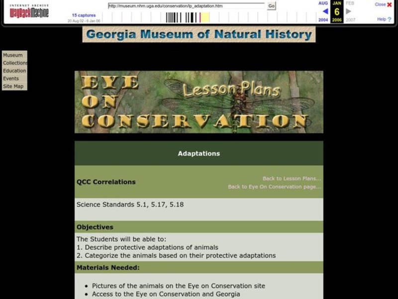 Adaptations Lesson Plan