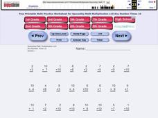 Multiply by 10 Worksheet