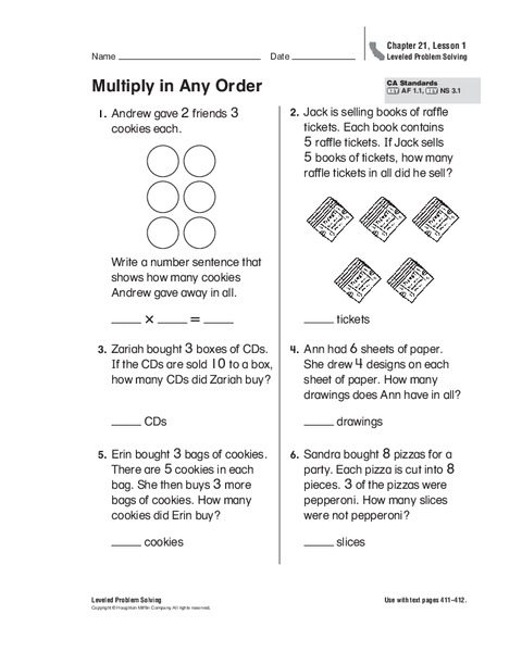 Multiply in Any Order Worksheet