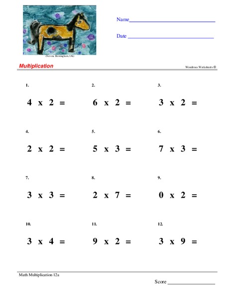 Multiply One-Digit Numbers Worksheet