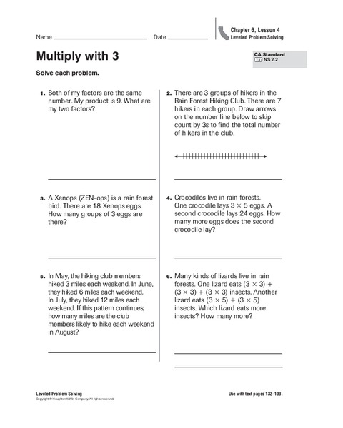 Multiply with 3 Worksheet