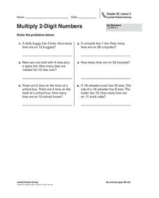 Multiplying 2-Digit Numbers Worksheet