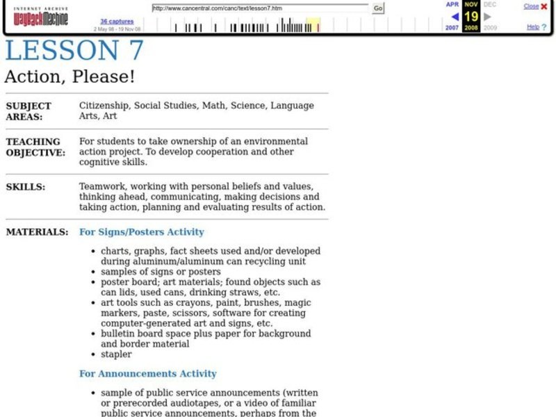 Action, Please! Lesson Plan