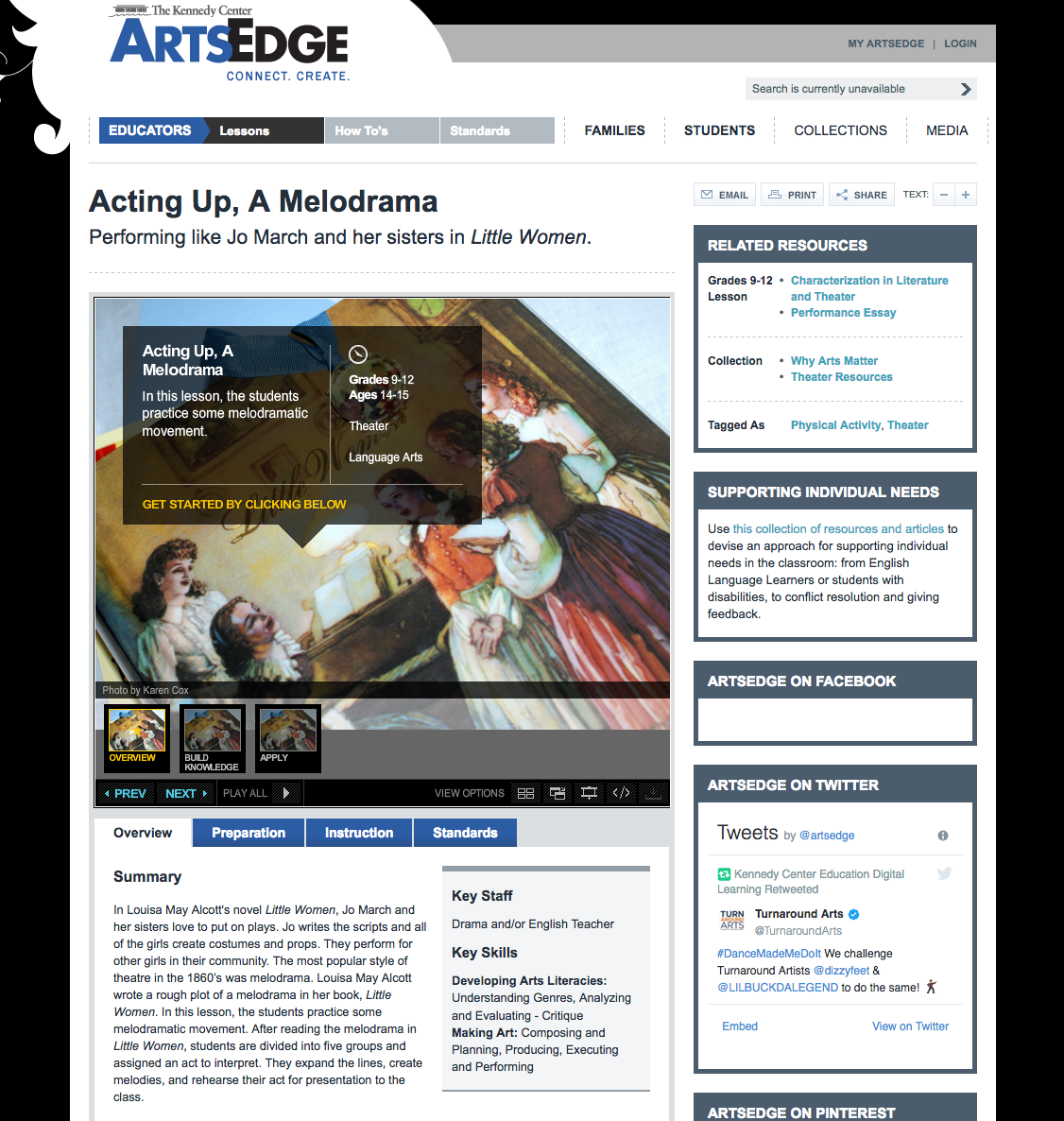 Acting Up, A Melodrama: Performing Like Jo March and Her Sisters in Little Women Lesson Plan