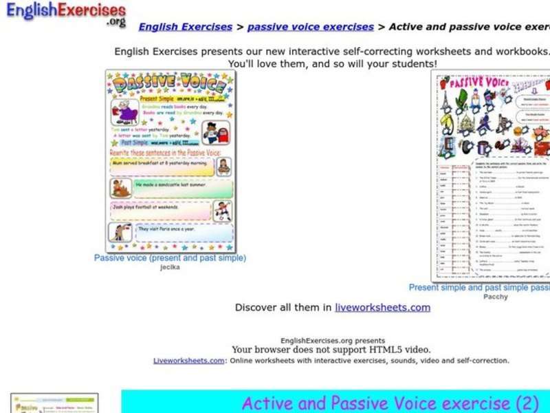 Active and Passive Voice Exercise Interactive