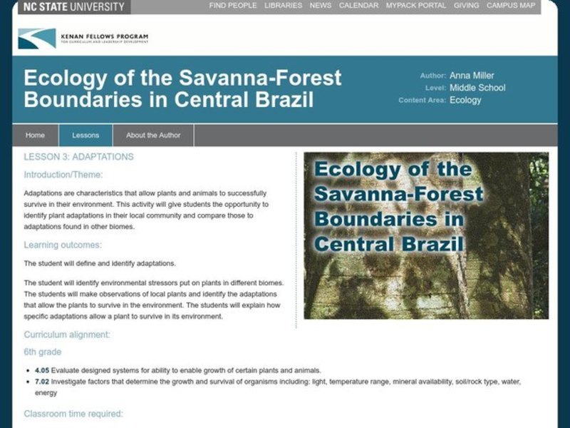 Adaptations Lesson Plan