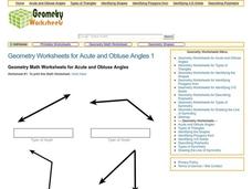Acute and Obtuse Angles Worksheet